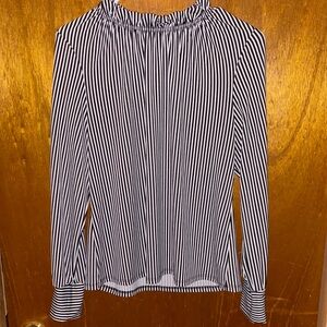 Black and White Striped Women's Top